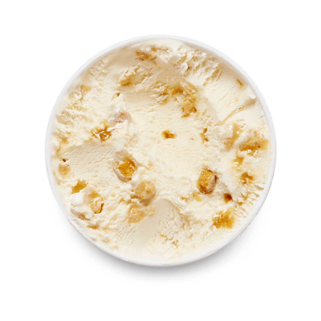 Haagen Dazs Macademia Nut Brittle pint top view with lid off